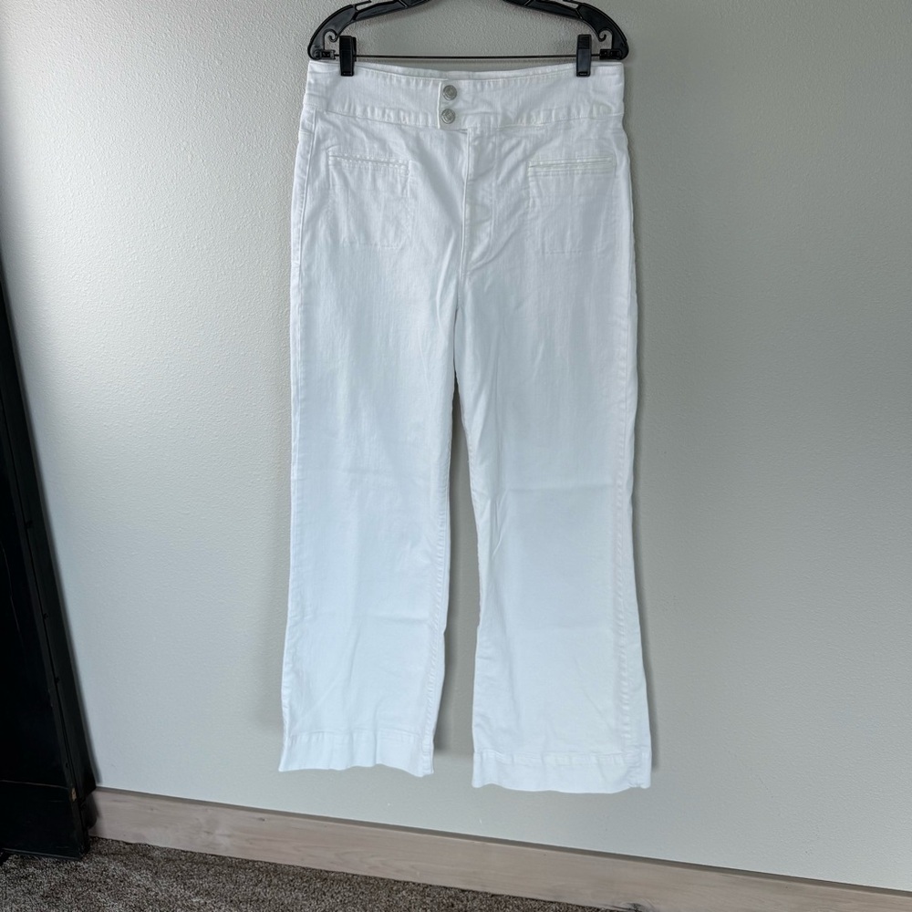 FRAME Le Hardy High-Rise Wide-Leg Jeans Blanc White Denim Women’s Size 33 - Picture 3 of 14